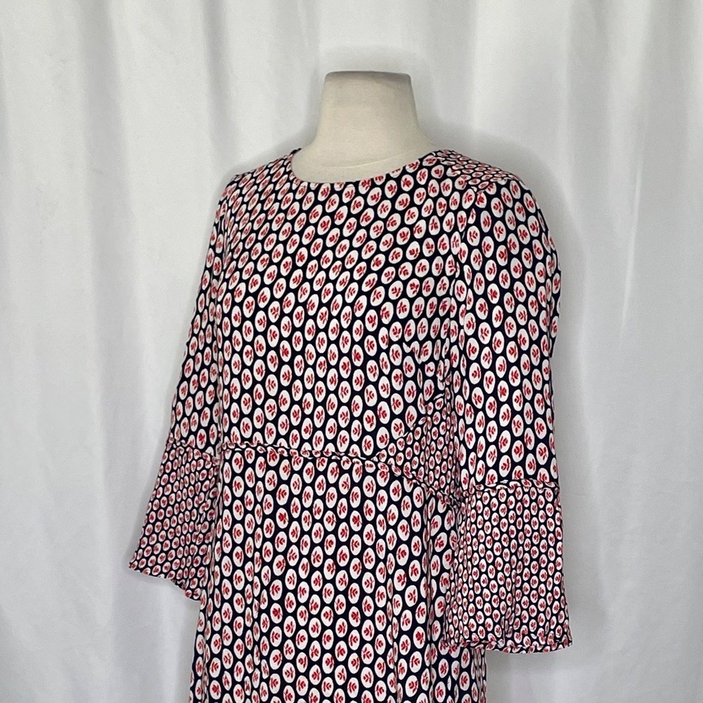 NWT!! BODEN Edna Tunic Top Retro Floral Navy Blue Red Preppy Polka Dot Size 6 - Picture 6 of 12